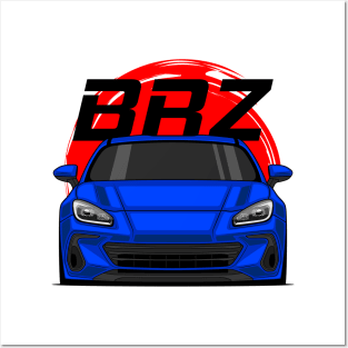 New Gen Blue BRZ MK2 Front JDM Posters and Art